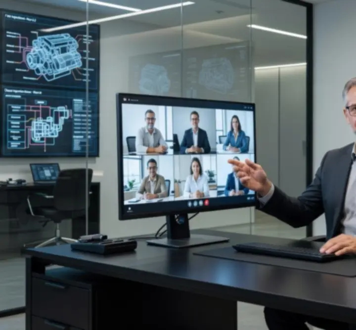 Conseiller technique Vertoxxa analysant un dossier complexe avec un atelier