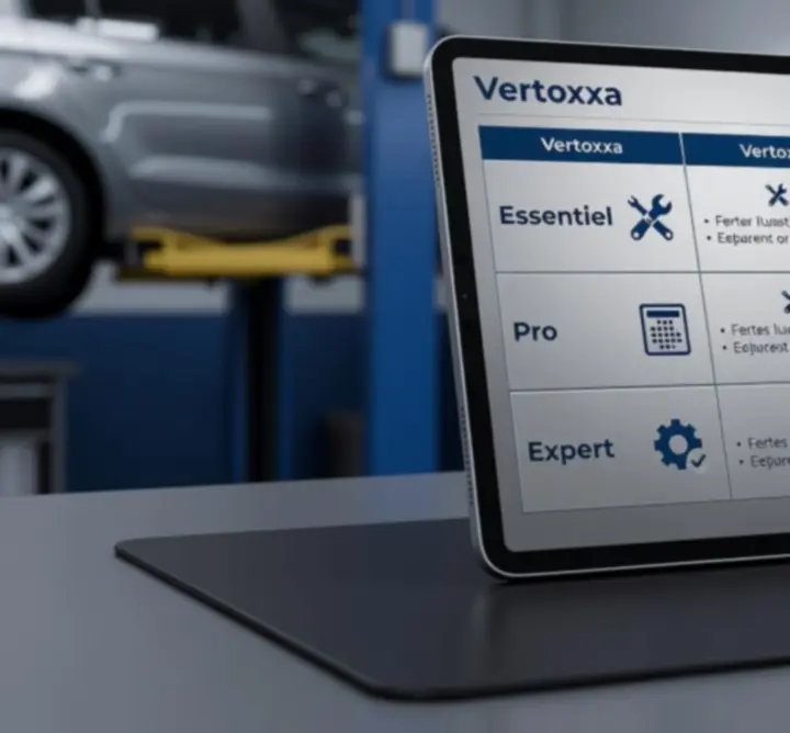 Interface de comparaison des formules Vertoxxa sur tablette