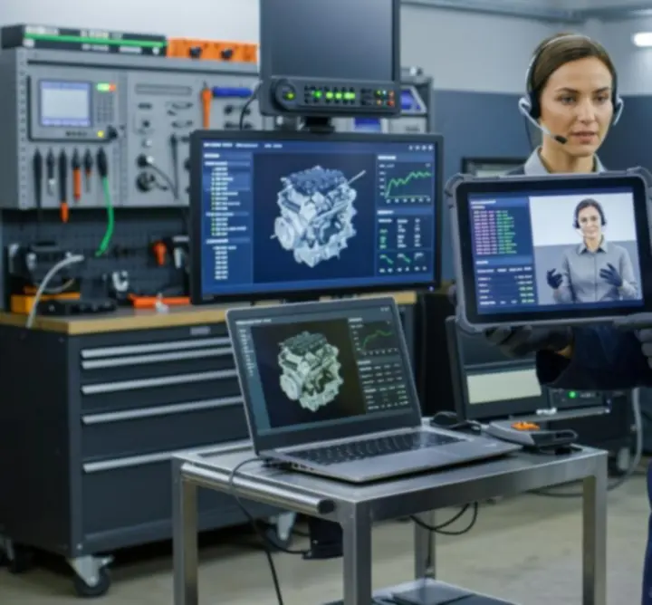 Consultation d'un expert technique automobile à distance sur ordinateur